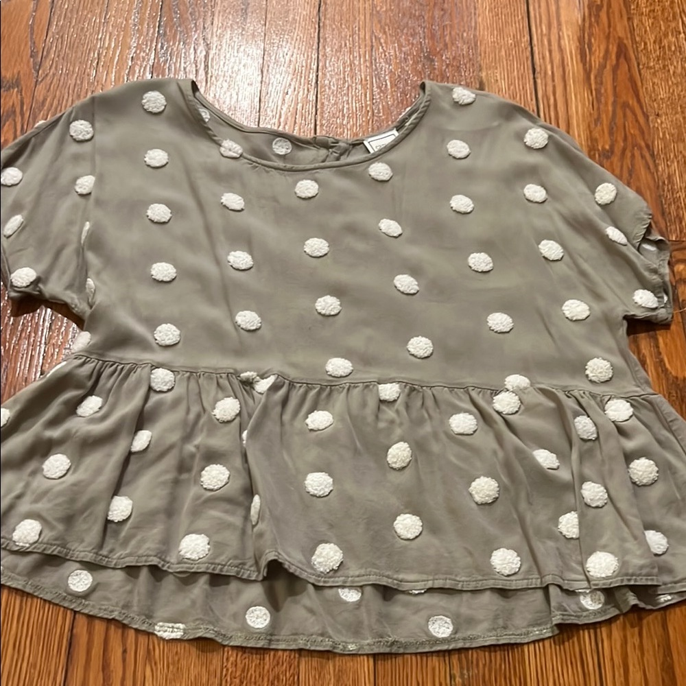 Polka Dot Peplum Top